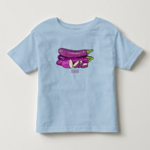 Camiseta Infantil Ilustração de desenho animado de beringela