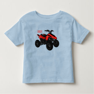 Camiseta Infantil Ilustração de desenho animado de bicicleta atv