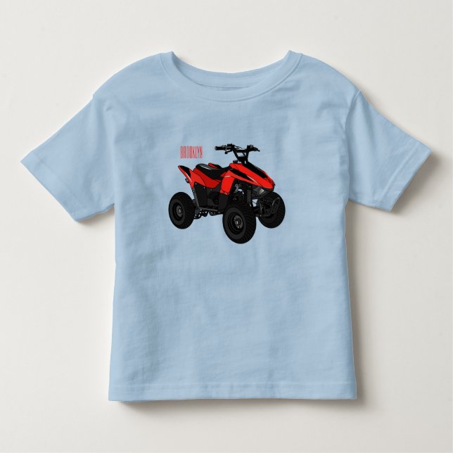 Camiseta Infantil Ilustração de desenho animado de bicicleta atv (Frente)