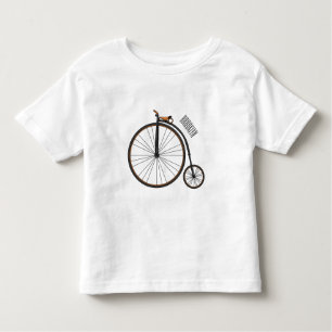 Camiseta Infantil Ilustração de desenho animado de bicicleta de alta