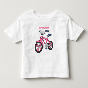 Camiseta Infantil Ilustração de desenho animado de bicicleta de cr