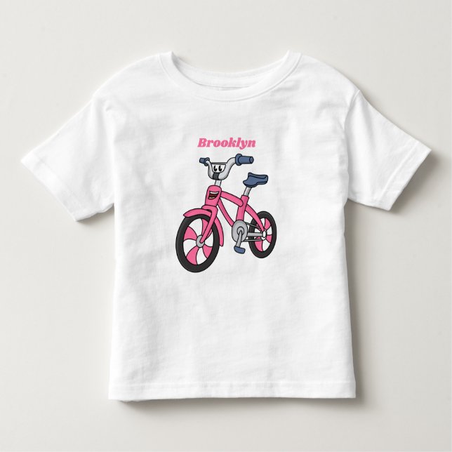 Camiseta Infantil Ilustração de desenho animado de bicicleta de cria (Frente)