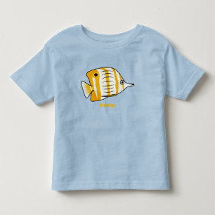 Camiseta Infantil Ilustração de desenho animado de borboleta-branc