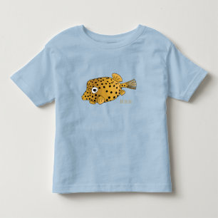 Camiseta Infantil Ilustração de desenho animado de boxeador amarelo