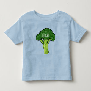 Camiseta Infantil ilustração de desenho animado de brócolis