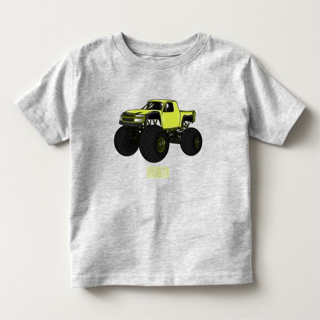 Camiseta Infantil Ilustração de desenho animado de caminhão monstro (Frente)