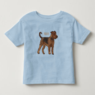 Camiseta Infantil Ilustração de desenho animado de cão Airedale terr