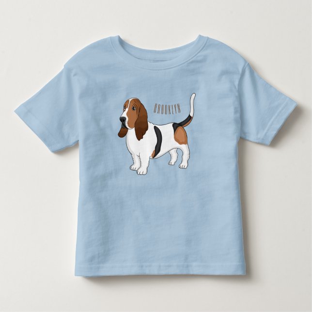 Camiseta Infantil Ilustração de desenho animado de cão de cão de cão (Frente)