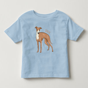 Camiseta Infantil Ilustração de desenho animado de cão Greyhound