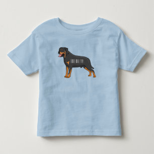 Camiseta Infantil Ilustração de desenho animado de cão rottweiler