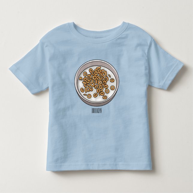 Camiseta Infantil Ilustração de desenho animado de cereais (Frente)