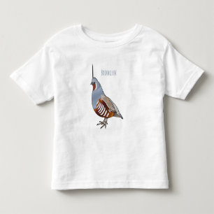 Camiseta Infantil Ilustração de desenho animado de codorniz de monta