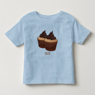 Camiseta Infantil ilustração de desenho animado de cupcake