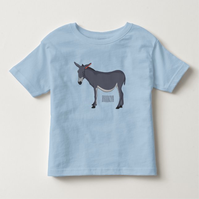 Camiseta Infantil Ilustração de desenho animado de Donkey (Frente)