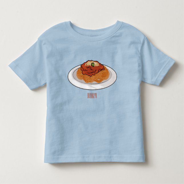 Camiseta Infantil Ilustração de desenho animado de espaguete (Frente)