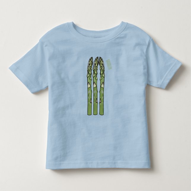 Camiseta Infantil Ilustração de desenho animado de espargos (Frente)