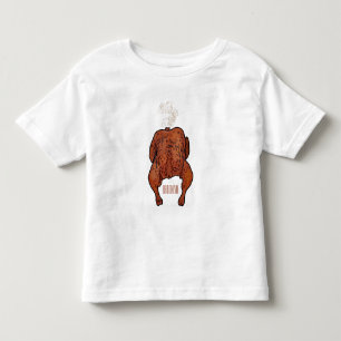 Camiseta Infantil Ilustração de desenho animado de frango assado
