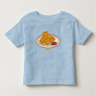 Camiseta Infantil Ilustração de desenho animado de frango desidratad