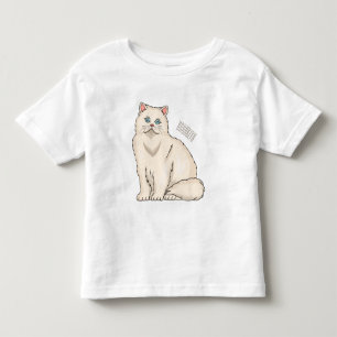 Camiseta Infantil Ilustração de desenho animado de gato persa