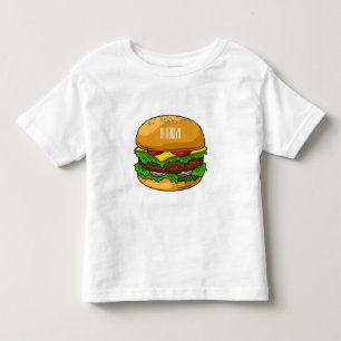 Camiseta Infantil Ilustração de desenho animado de hambúrguer