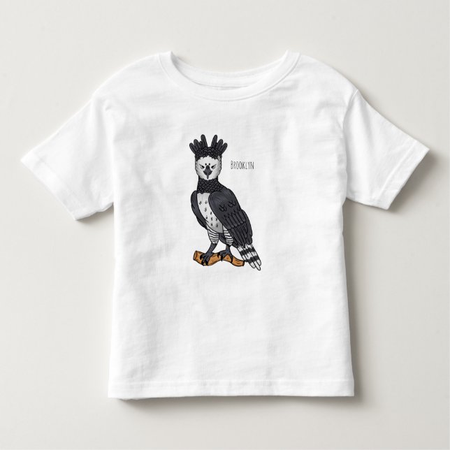 Camiseta Infantil Ilustração de desenho animado de Harpy eagle (Frente)
