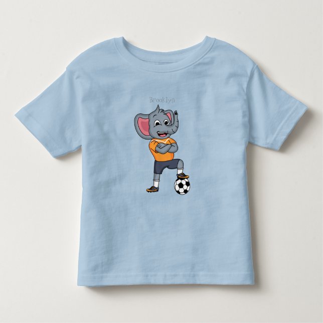Camiseta Infantil Ilustração de desenho animado de jogador de futebo (Frente)