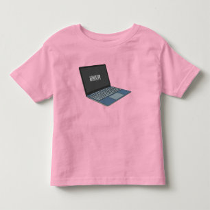 Camiseta Infantil ilustração de desenho animado de laptop