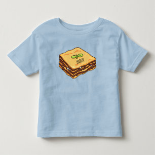 Camiseta Infantil Ilustração de desenho animado de Lasagna
