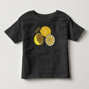 Camiseta Infantil Ilustração de desenho animado de limão