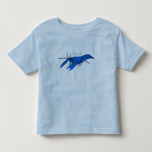 Camiseta Infantil Ilustração de desenho animado de marron azul