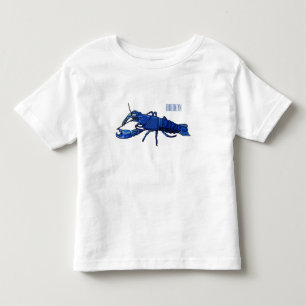 Camiseta Infantil Ilustração de desenho animado de marron azul