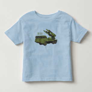 Camiseta Infantil Ilustração de desenho animado de mísseis militares