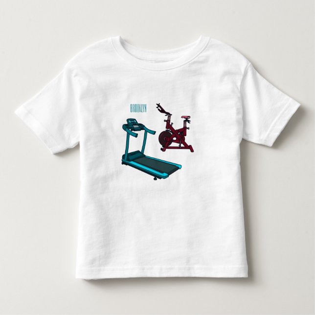 Camiseta Infantil Ilustração de desenho animado de moinho e biciclet (Frente)