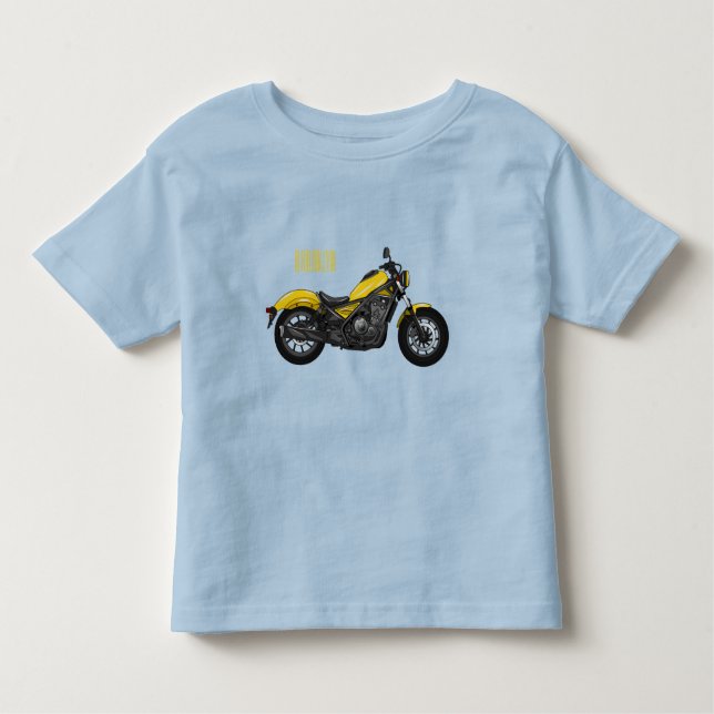Camiseta Infantil Ilustração de desenho animado de motociclo cruzado (Frente)