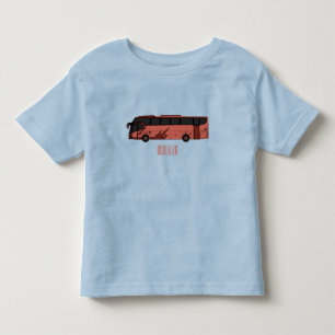 Camiseta Infantil Ilustração de desenho animado de ônibus