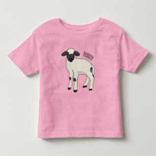 Camiseta Infantil ilustração de desenho animado de ovelha Valais Bla
