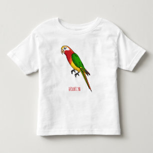 Camiseta Infantil Ilustração de desenho animado de papagaio feliz fo