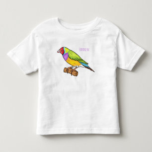 Camiseta Infantil ilustração de desenho animado de pássaro pintassil