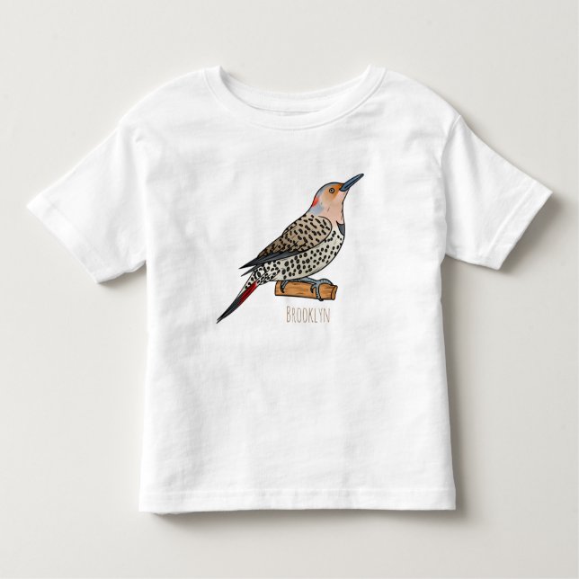 Camiseta Infantil ilustração de desenho animado de pássaro que tremu (Frente)