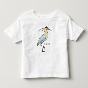 Camiseta Infantil Ilustração de desenho animado de pássaros com lege