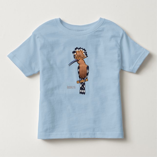 Camiseta Infantil Ilustração de desenho animado de pássaros-hópoe-as (Frente)