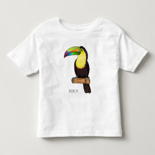 Camiseta Infantil Ilustração de desenho animado de pássaros tucanos 