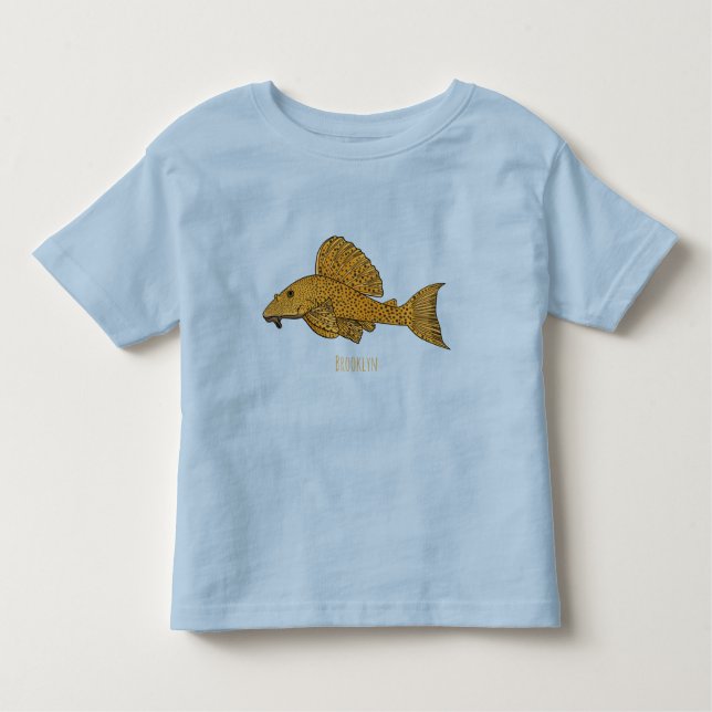 Camiseta Infantil Ilustração de desenho animado de peixe-palco (Frente)
