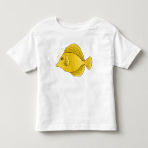 Camiseta Infantil Ilustração de desenho animado de peixe tangue amar