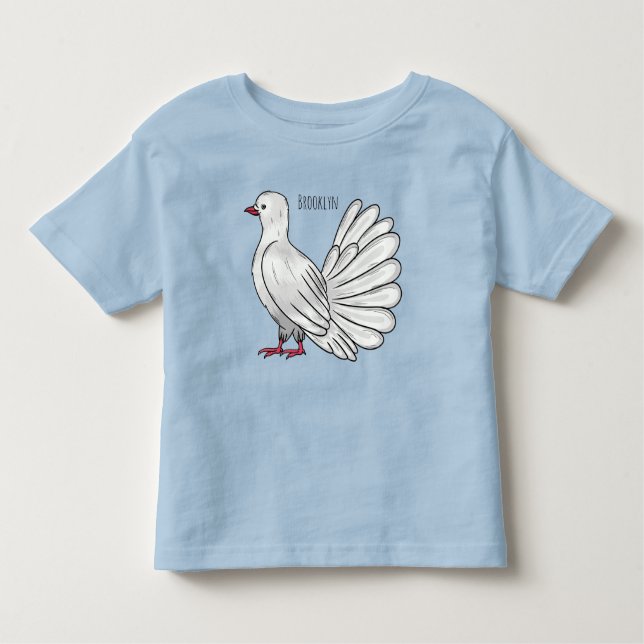 Camiseta Infantil Ilustração de desenho animado de pombo-cauda (Frente)