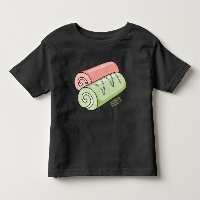 Camiseta Infantil Ilustração de desenho animado de rolo/rolo (Frente)
