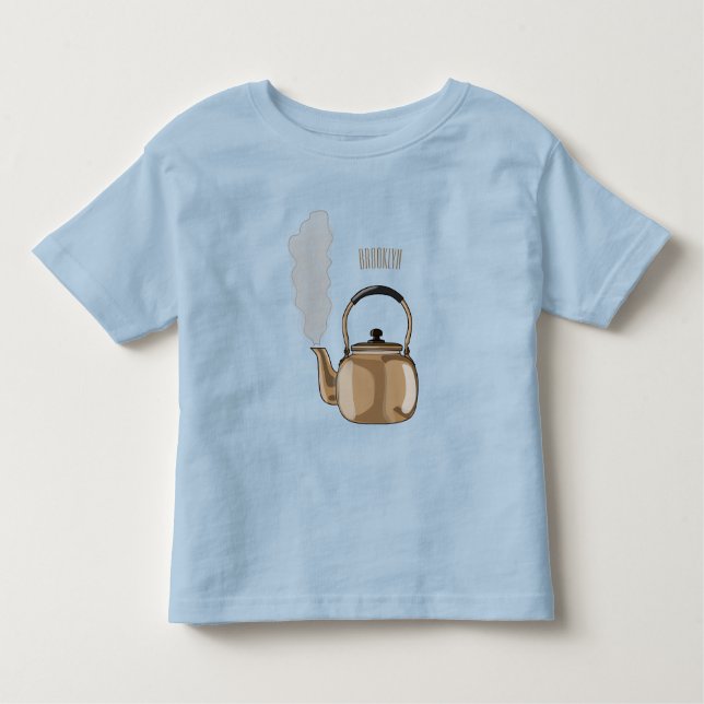 Camiseta Infantil Ilustração de desenho animado de Stovetop ou de ch (Frente)
