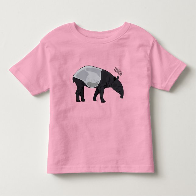 Camiseta Infantil Ilustração de desenho animado de Tapir (Frente)