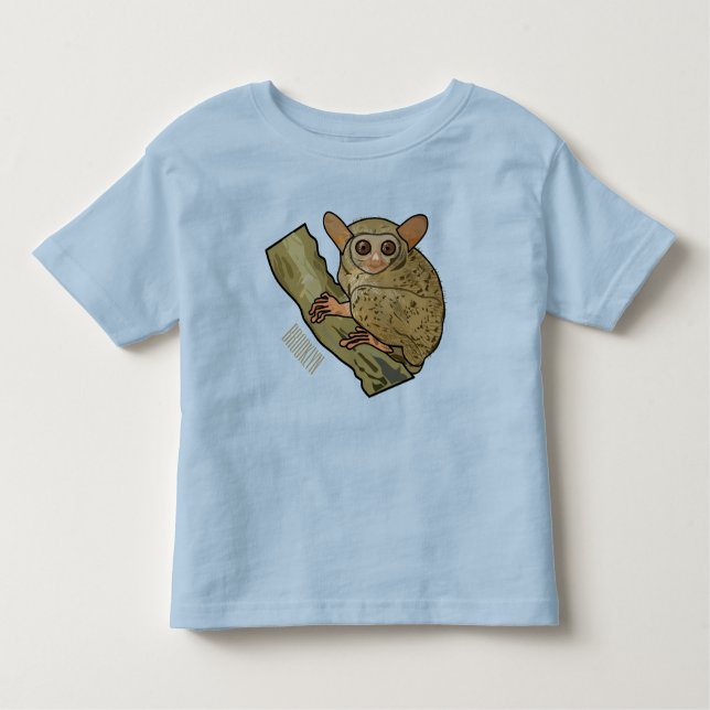Camiseta Infantil Ilustração de desenho animado de Tarsier (Frente)
