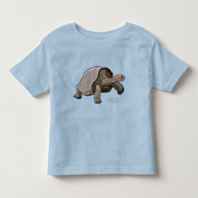 Camiseta Infantil Ilustração de desenho animado de tartaruga de Galá (Frente)